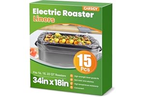 CAREGY Electric Roaster Liners 34 x 18 Inch 15 Counts Disposable Roaster Liners Fits 16, 18, 22 Quarts Roasters, Roasting Oven Liners Cooking Bags for Immediate Cleanup
