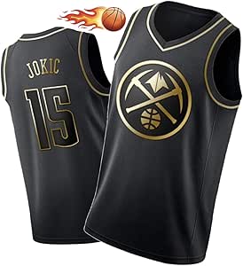 Nuggets Jokic Basketball Jersey - # 15 Classic Sleeveless T-Shirt, Mesh Embroidered Tops with 