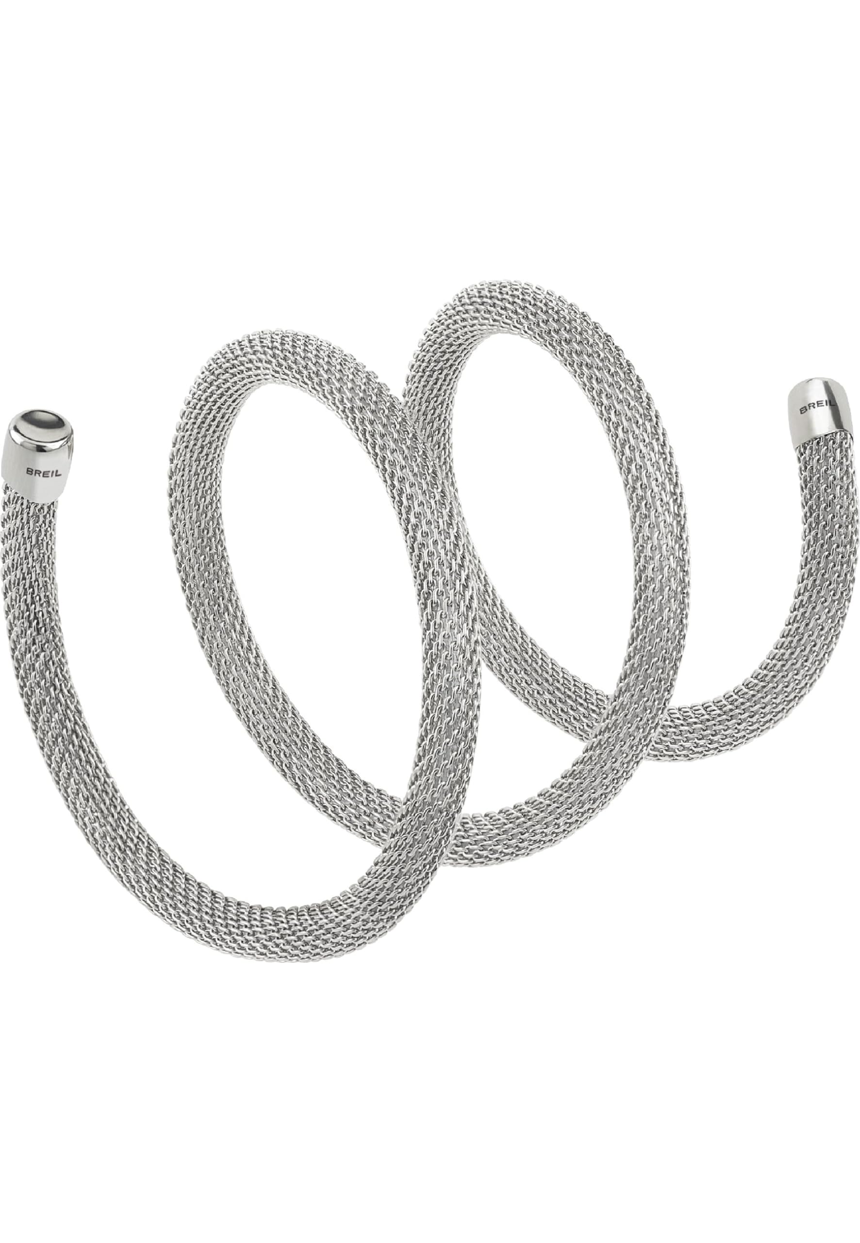 Breil - NEW SNAKE Collection TJ2711 - Flexible and Versatile Stainless Steel Mesh Jewel: Ladies Necklace or Bracelet - 50 cm Long - Steel