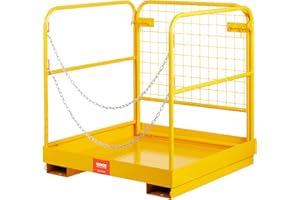 VEVOR Forklift Safety Cage, Forklift Man Basket 1200lbs Capacity, Foldable Forklift for 1-2 People with Double-Chain Guardrai