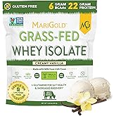 MariGold Grass-fed Whey Protein Isolate Powder - Creamy Vanilla Flavor - 1 Lb Bag | 100% Pure, Cold-Processed, Micro-Filtered, Undenatured, Non-GMO, rBGH Free, Soy Free, Gluten Free, Lactose Free