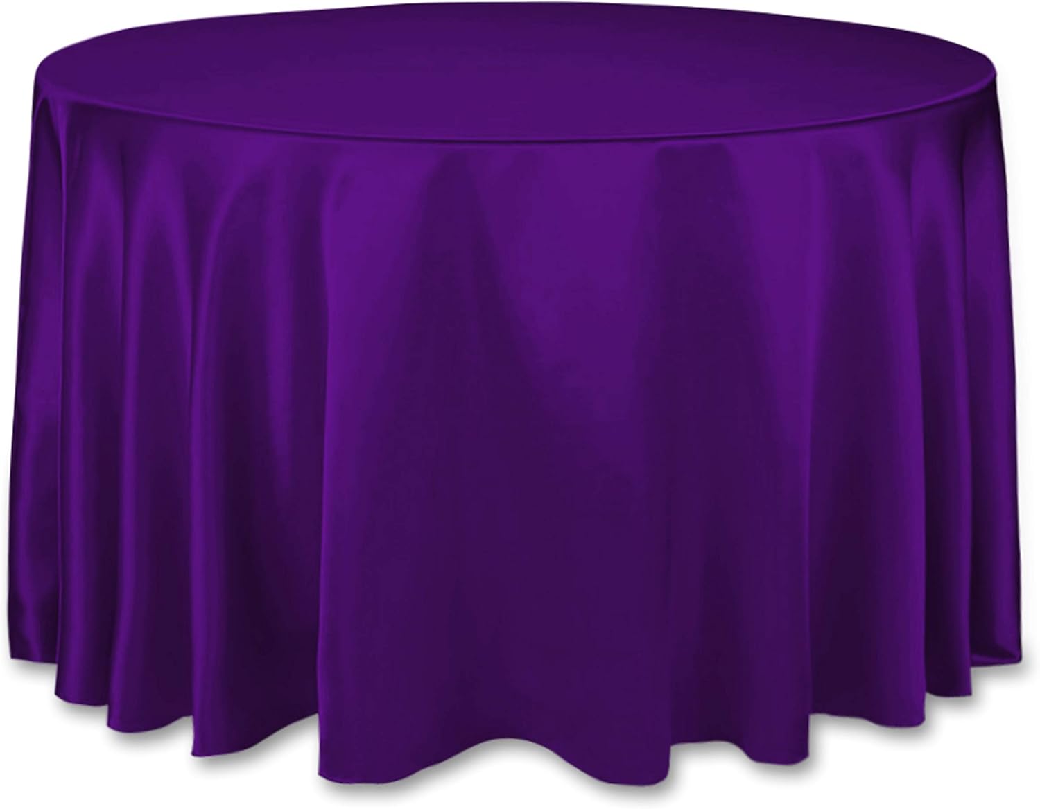 LinenTablecloth 108Inch Round Satin Tablecloth Purple