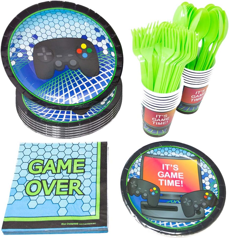 Video Game Party Supplies Packs (113+ Pieces for 16 Guests
