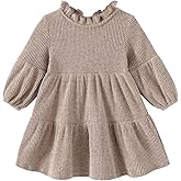 Toddler Kids Baby Girl Dress Lantern Long Sleeve Solid Color Casual Dresses Girls Fall Winter Outfit Clothes