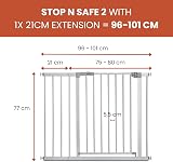 hauck Safety Gate Stop N Safe 2 with 21 cm Extension 96-101 cm Grey view 2