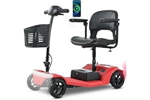 Electric Foldable Mobility Scooter for Adults 4 wheelMobility, 330lbs Max Weight,10-15miles Per ChargeElectric Powered Wheelc