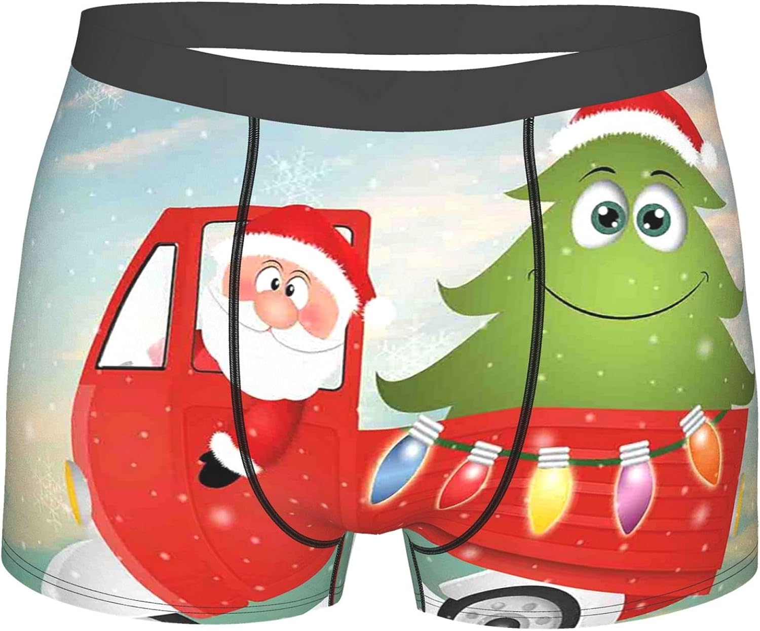 sousvêtements pour Hommes,Père Noël de Noël dans Un Camion Vintage