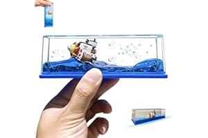 Awkunmy Unsinkable Pirate Ship in a Bottle - Floating Cruise Ship Model, Fluid Drift Water Decor, Anxiety Relief Toy, Floatin
