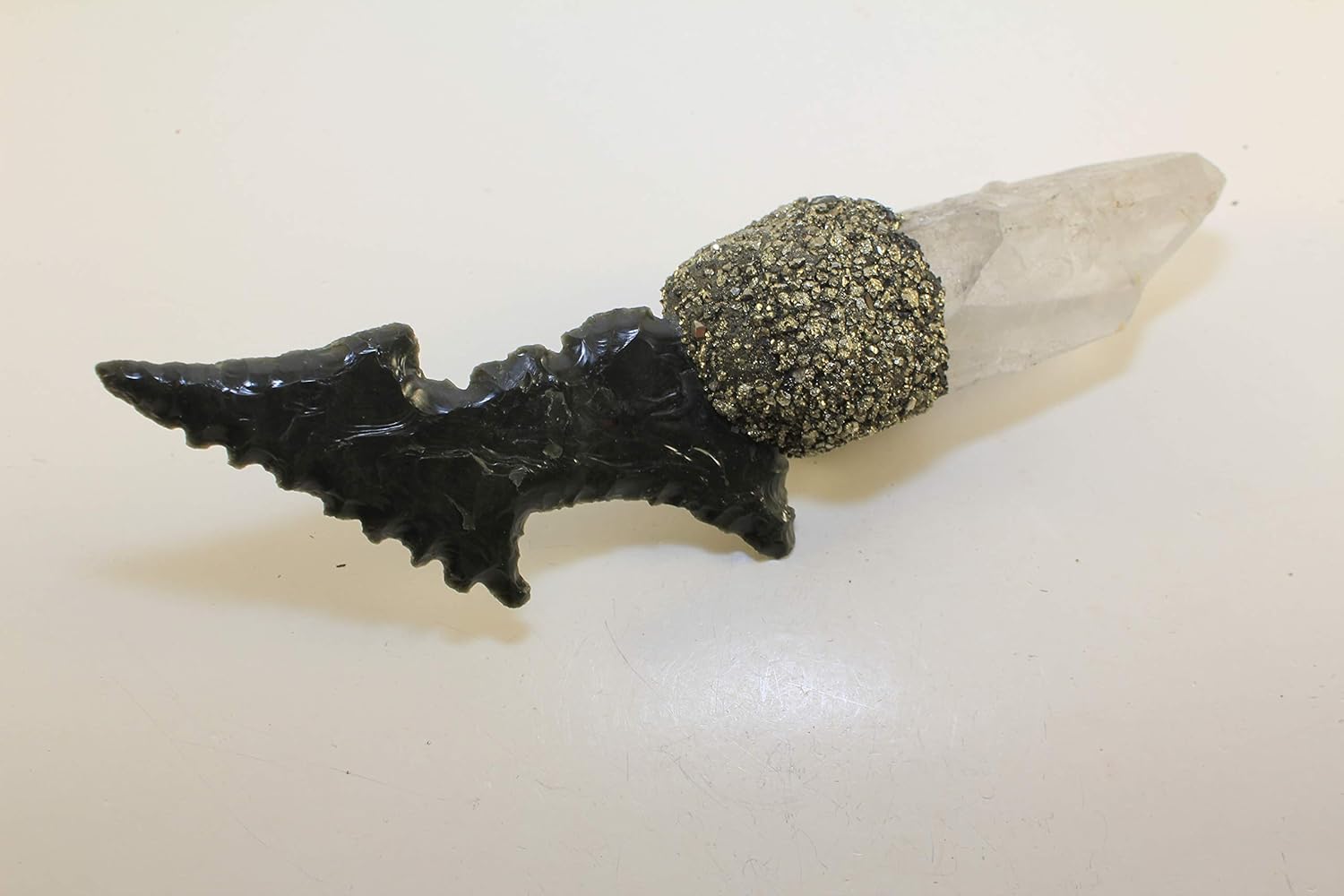 Flint Knapped/Knapping Obsidian Knife Blade Hafted On