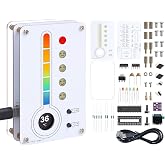 DIY Thermo-Hygrometer Soldering Kit, ICSTATION Temperature and Humidity Meter with Expression LED, ℃/℉ Switchable STEM Electronics Learning Project for School Education, Home &amp; Office Use