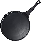 S·KITCHN Crepe Pan Nonstick Dosa Pan, Tawa Pan for Roti Indian, Non-Stick Pancake Griddle Compatible with Induction Cooktop, Comal for Tortillas, Griddle for Stove Top - 12.5 IN