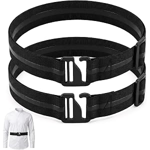 IANFAN 3Pcs Shirt Stays for Men, Adjustable Non-Slip Belt Style Shirt Stay | Elastic Shirts Stay Tucked for Men Women Profess