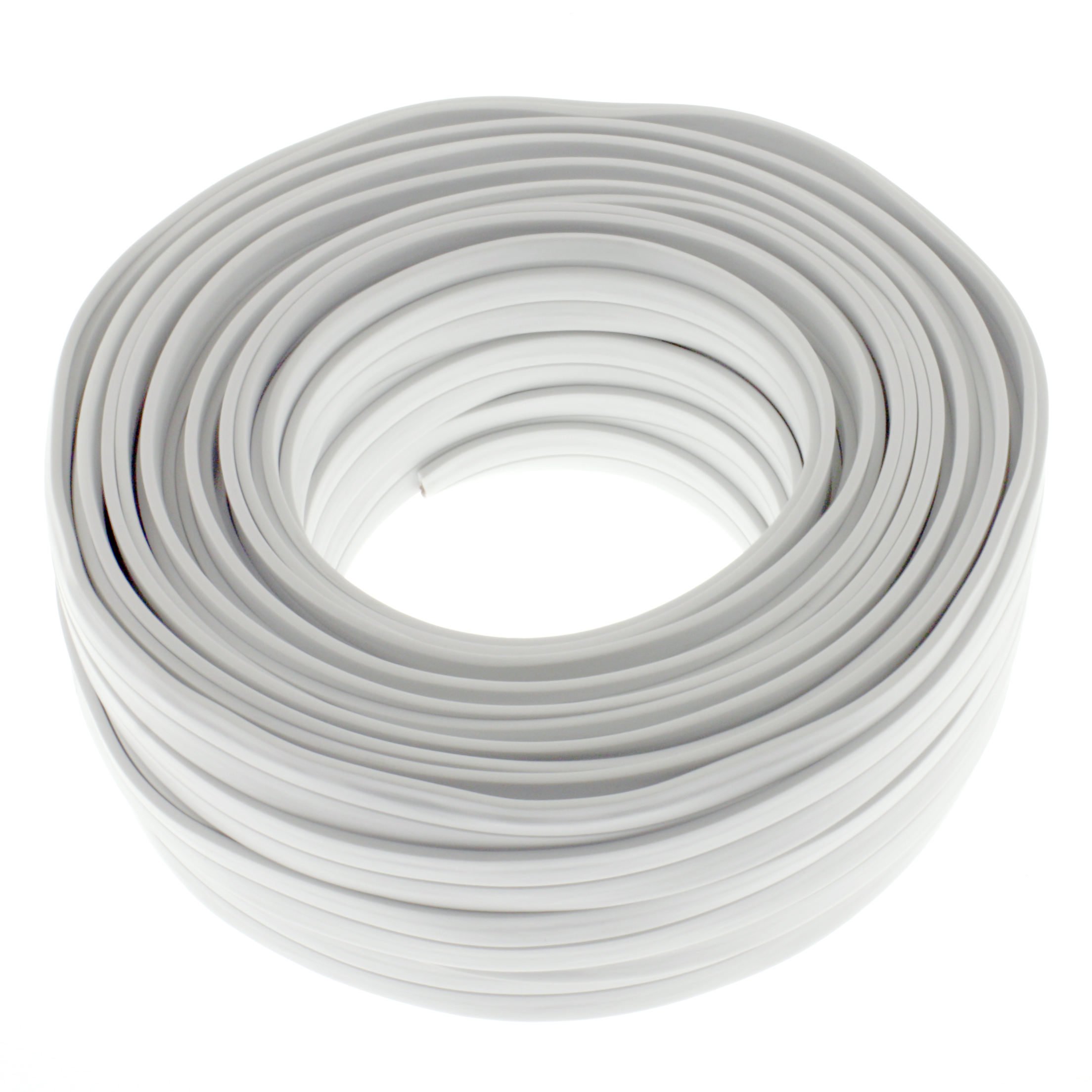 Speaker Cable Flat 2 x 2.5 mm² White 25 m CCA Audio Cable Box Cable