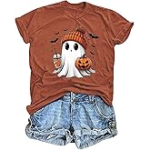 Halloween Shirts for Women Fall Tee Shirt Funny Graphic Tshirt Clothes