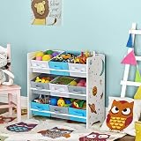 SONGMICS Kids Shelf Toy Organizer 9 Storage Boxes White GKR33WT 62.5x29.5x60 cm view 4