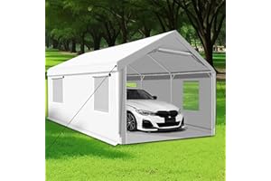 CooTentler Rainproof Portable Paint Booth 20X12X10FT Spray Booth with 6pcs Mesh Windows & Floor for Painting Cars, Auto Parts, Big Furniture and Other Items (White)