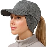 TOP-EX Ponytail Water-Repellent Ear Flap Reflective Running Friendly Size Winter Baseball Cap Unisex Hat