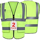 XPCARE Reflective Safety Vests For Women Men, High Visibility Security Vest Pockets and Zipper Front Construction Work Vest