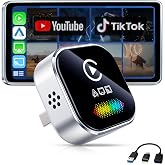 Wireless CarPlay Adapter for iPhone &ndash; 2027 Upgraded 4-in-1 Dongle with AirPlay &amp; Screen Mirroring, Low Latency, 5-Second Auto Connect for Wired Cars, Includes USB A/C（Silvery）