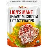 Ellie's Best Lions Mane Mushroom Extract Powder Supplement Organic 114 Servings - Double Extracted for Highest Potency - Dissolves in Coffee, Tea, Juice etc.4oz