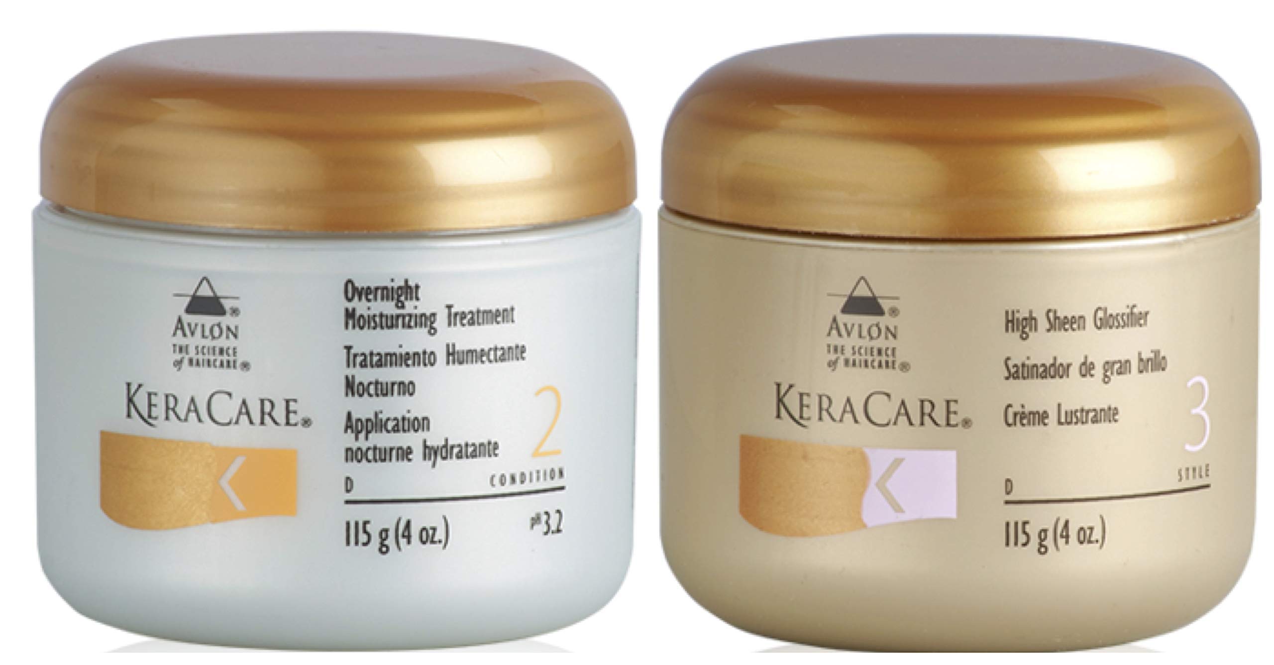 Avlon Keracare Overnight Moisturizing Treatment 115g with High Sheen Glossifier 115g