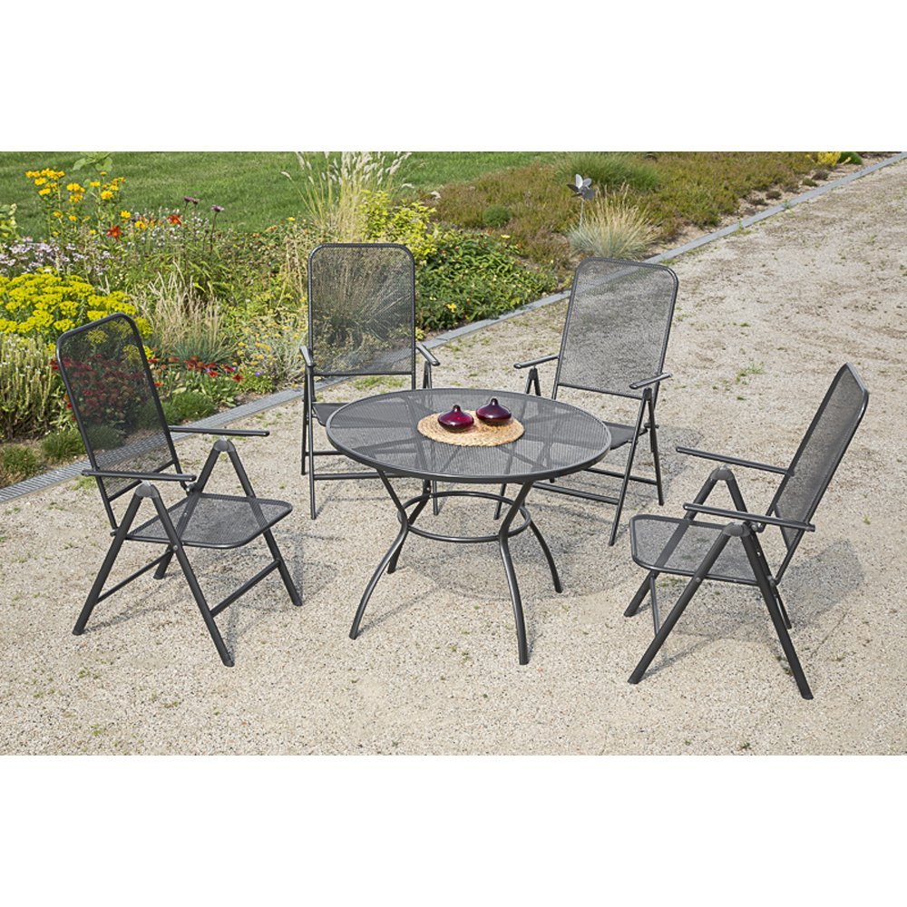 MERXX Gartenmöbel-Set Tarent 5-tlg. Klappsessel, 5-fach verstellbar