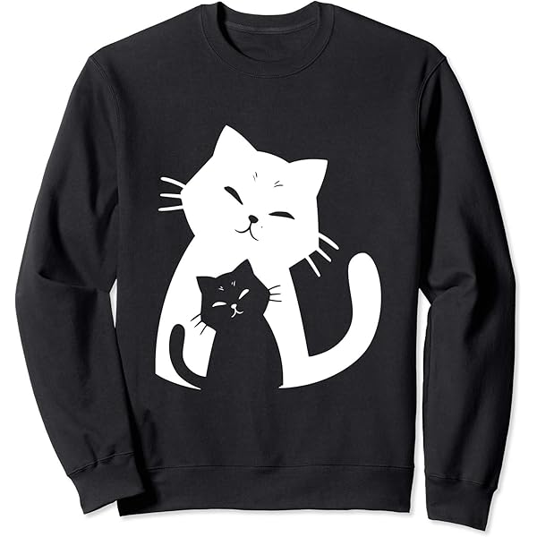 トップス CAT PRINTED TEE(BLACK, 38) Amazon.com: Black Cat and White Cat T-Shirt for Men Women