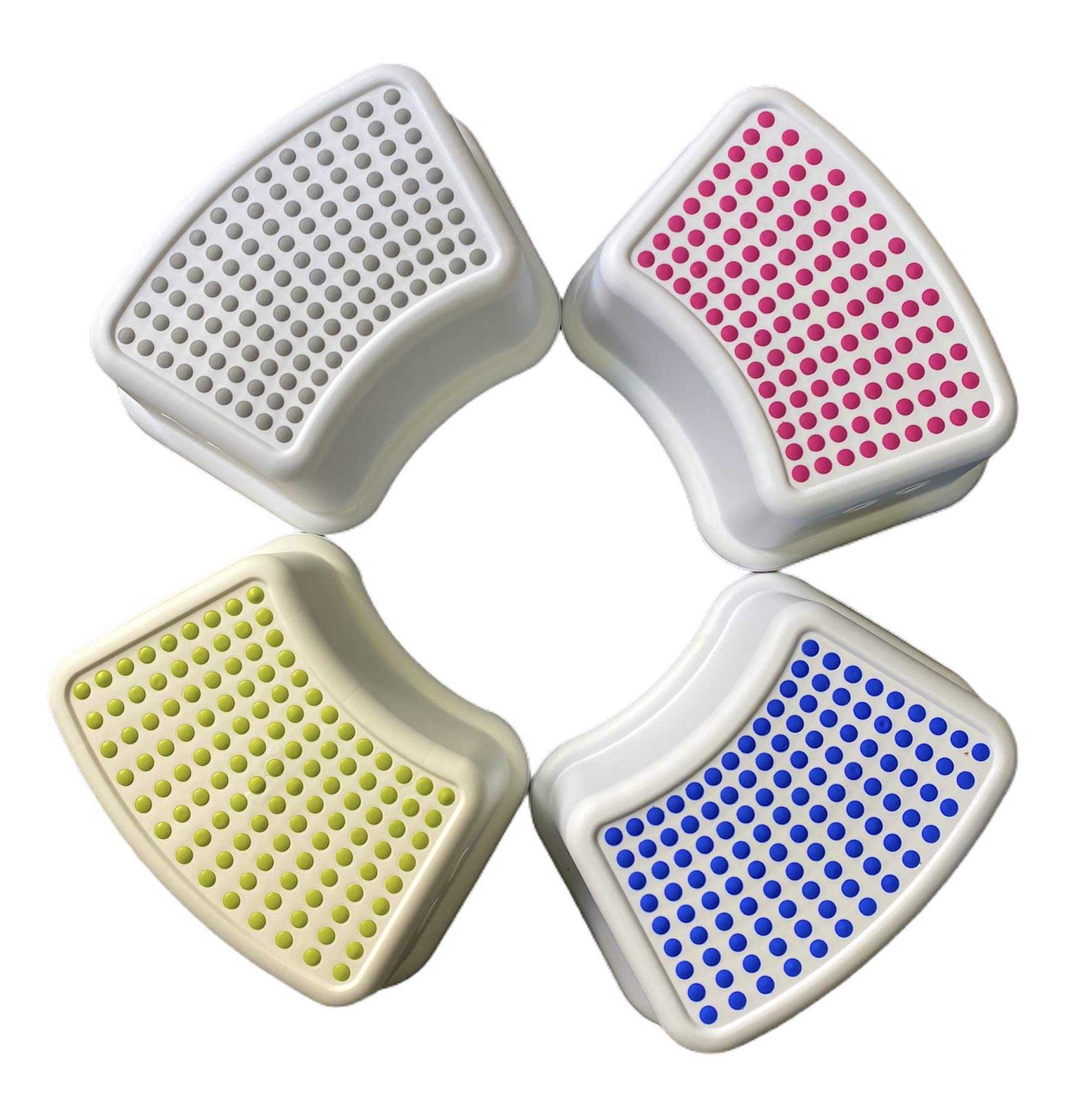 ASPIRE UK Kids Bathroom Booster Stool Grey – Anti-Slip Design with Organic-Inspired, BPA-Free Material | Safe, Sturdy & Lightweight | Ideal for Daily Use in Bathroom, Kitchen, Sinks or Bedroom