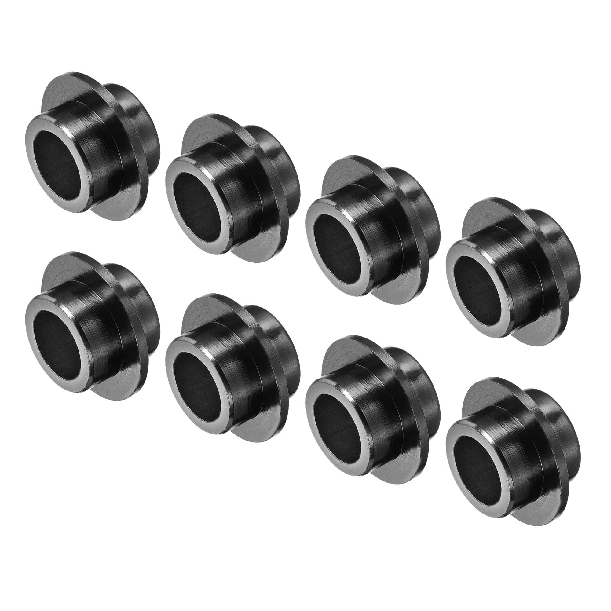 M METERXITY 8 Pack Spacers - Inline Axle Bushing Wheel Center Spacer Aluminum, Apply to Roller Skating/Outdoor Sports (0.4" H, Black)