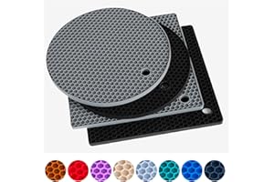 BREEZE TOUCH Silicone Trivets for Hot Pots and Pans - Pot Holders for Kitchen Heat Resistant Clearance, Kitchen Hot Pads for Countertops, Heat Mats for Kitchen Counter, Trivets for Hot Dishes, Kitchen Appliances