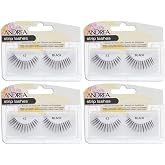 Andrea Strip Lashes Style 43 &ndash; Black Natural False Eyelashes, Reusable Lightweight Lash Set, 4 Pairs