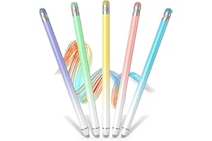 HAIDERPARY Universal Stylus Pens for Touch Screens (5 Pcs), High Sensitivity Fiber Tips, Compatible with Apple/iPhone/iPad/iOS/Android/Samsung Tablets and All Capacitive Touch Screens (Gradient Multi-Color)