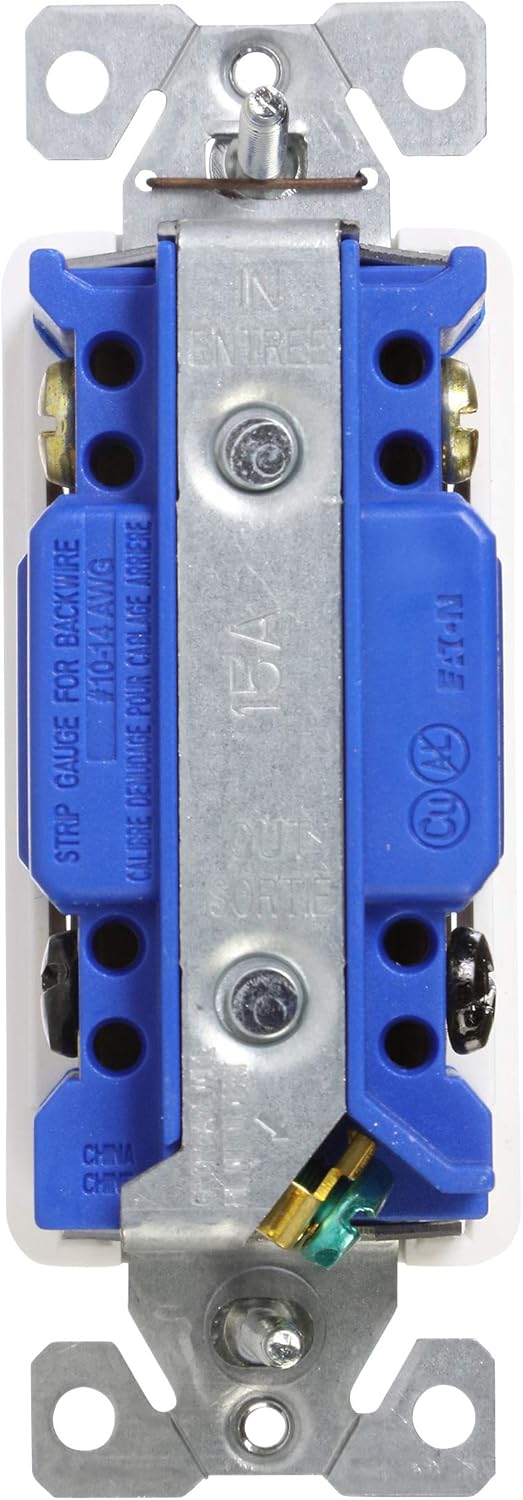 Eaton 7504W-SP-L 15-Amp, 120-Volt Standard Grade 4-Way Decorator Switch, White - Wall Light Switches - 