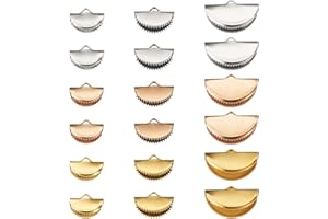 PH PANDAHALL Pandahall 180Pcs Ribbon Crimp Ends 3 Sizes Half Round Bookmark Pinch Crimp Clamp End Findings Cord for Jewelry Making