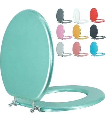 Mayfair Cameron Round Enameled Wood Toilet Seat in Pink with STA-TITE