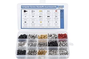 KBRPARTS 450PC Computer Motherboard Standoffs Screws Kit, Replacement Computer Screws for Motherboard HDD Hard Drive 2.5" SSD Hard Drive PC Fan Graphics Chassis ATX Case Mounting, for PC DIY & Repair