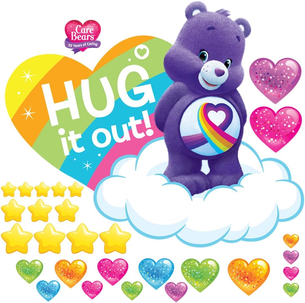 care bear with heart and rainbow