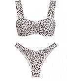 seamoly Gingham Ruched Bowknot Decor High Cut Bikini Set