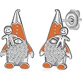 Christmas Gnome Earrings 925 Sterling Silver Holiday Gingerbread Earrings for Women Christmas Jewelry Gifts for Wife