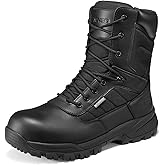 NINGO Composite Toe Boots for Men, Waterproof Work Boots with Side Zipper, Non Slip and Puncture Proof Protection, Lightweight Design, 8'' Leather Safety Shoes for Construction, Industrial, Outdoor