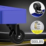 SOLEJAZZ Folding Hand Truck Dolly 230KG 6 Wheels 2 Cords Blue view 3