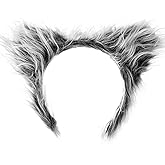 Beviliu Wolf Ears Grey, Wolf Headband Halloween, Wolf Fox Ears Headband Adult