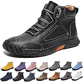 Mens Work Boots, Waterproof Leather Barefoot Boots, Comfort Lightweight Handmade Leather Outdoor Boots