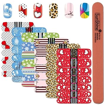 Amazon Com Wokoto 6pcs Cute Nail Art Design Polish Stickers Wraps