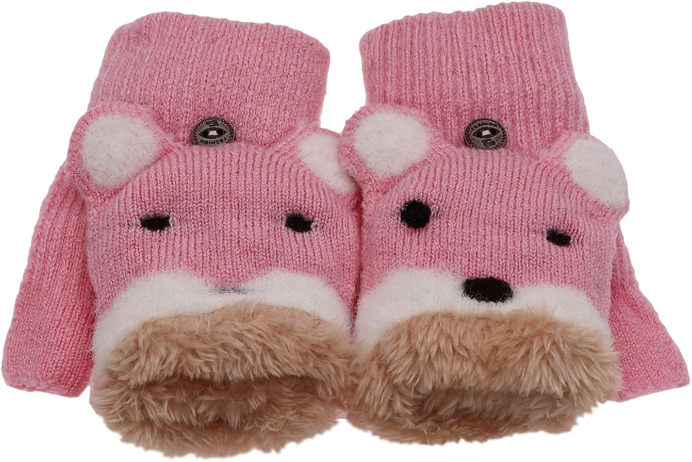 Kids Flip Top Gloves with Mitten Cover Knitted Winter ...