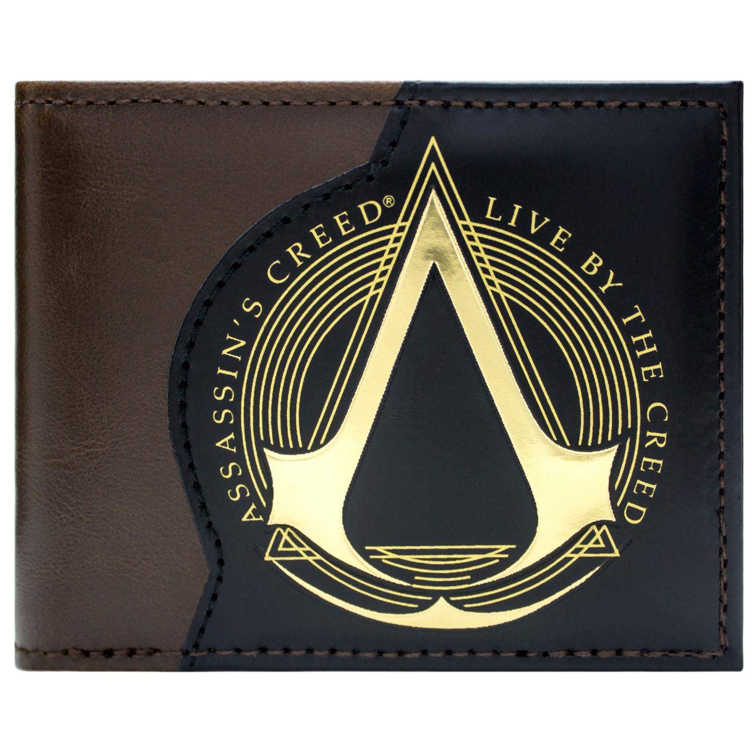 Assassin's Creed Live by The Creed Emblem Wallet Bifold Id & Card Holder, Brown