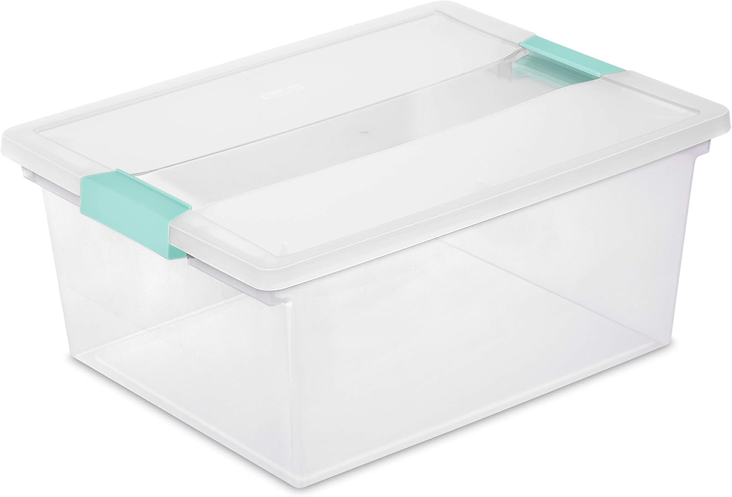 sterilite deep clip box clear plastic storage tote container with lid