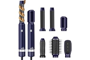 YITRUST 6 in 1 Hair Dryer Brush, Hair Curler Thermal Brush, Curling Wand, Ionic Hair Dryer, Oval Hot Air Brush, Hair Straightener Hair Styling Tools