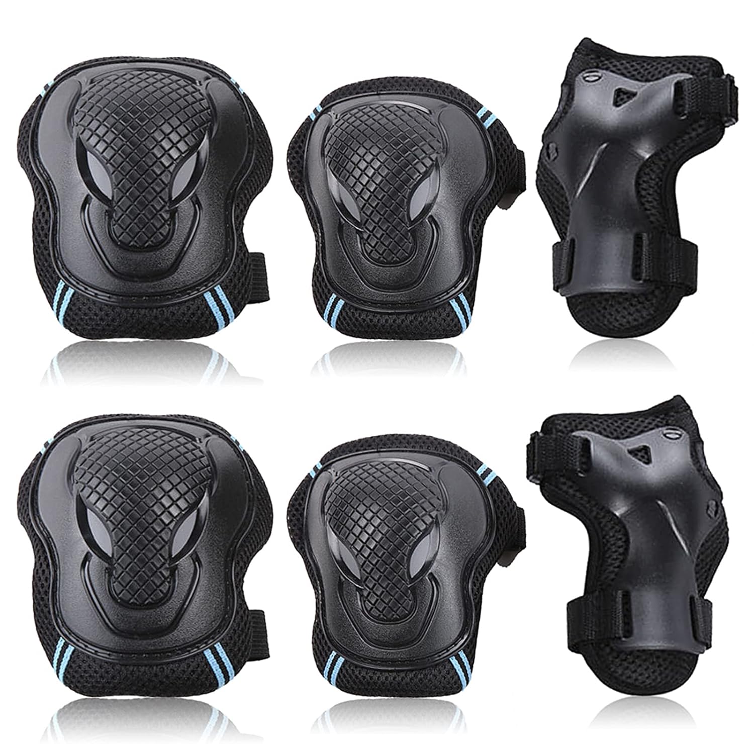 Knee Pads Set 6 Protector Kit Knee Pads Elbow Pads Wrist Guards