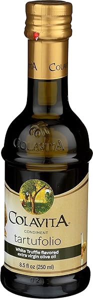 COLAVITA FLAVORED EVOO – TARTUFOLIO CONDIMENT, WHITE TRUFFLE FLAVORED EXTRA VIRGIN OLIVE OIL, 8.5OZ GLASS BOTTLE